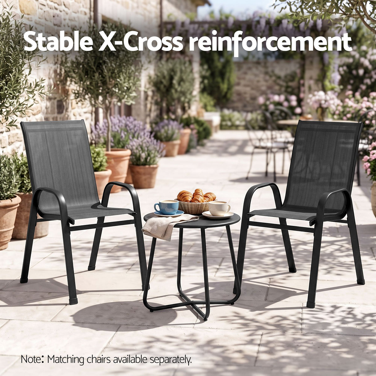 Outdoor Side Table – Round, Black