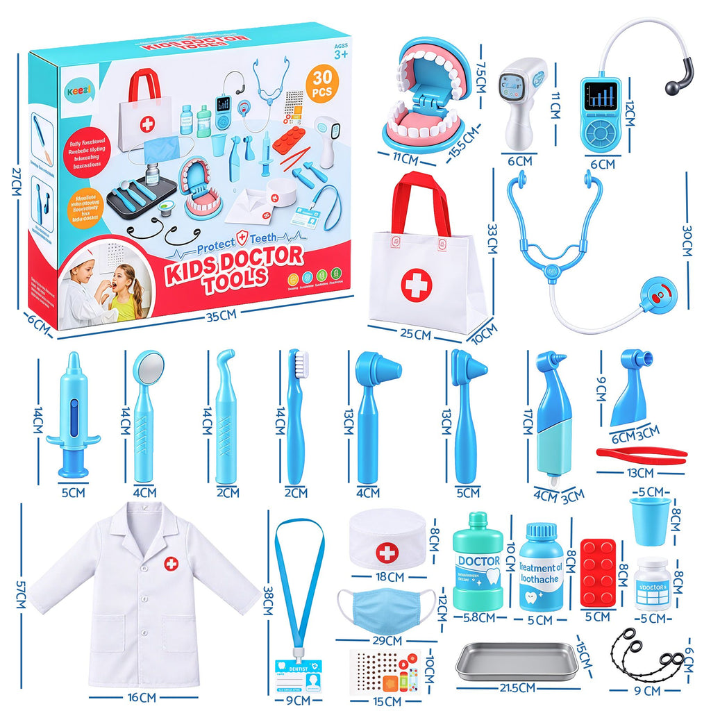 Kids Doctor & Dentist Play Set (30 Pieces)