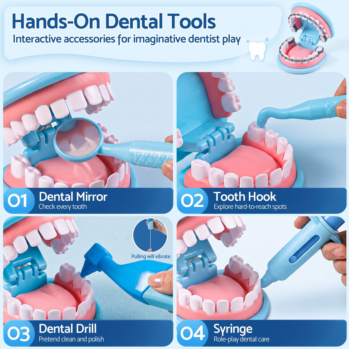 Kids Doctor & Dentist Play Set (30 Pieces)