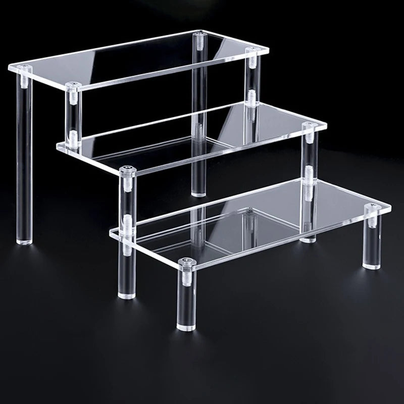 Clear 3-tier display stand for perfume, skincare and collectibles