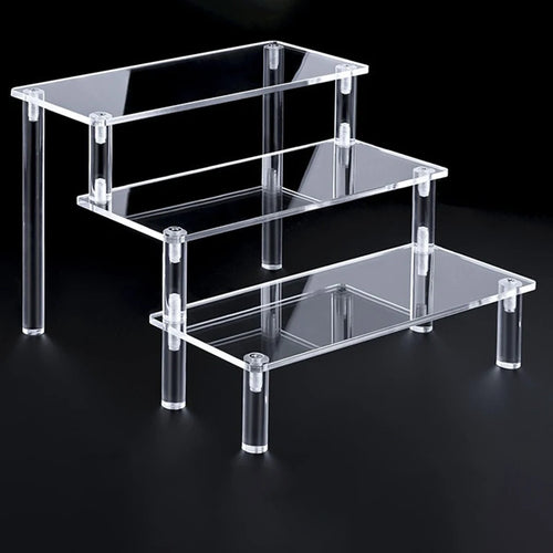 Clear 3-tier display stand for perfume, skincare and collectibles
