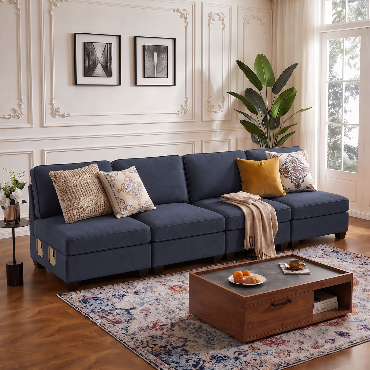 Modular Sofa – 4-Seater, Dark Grey