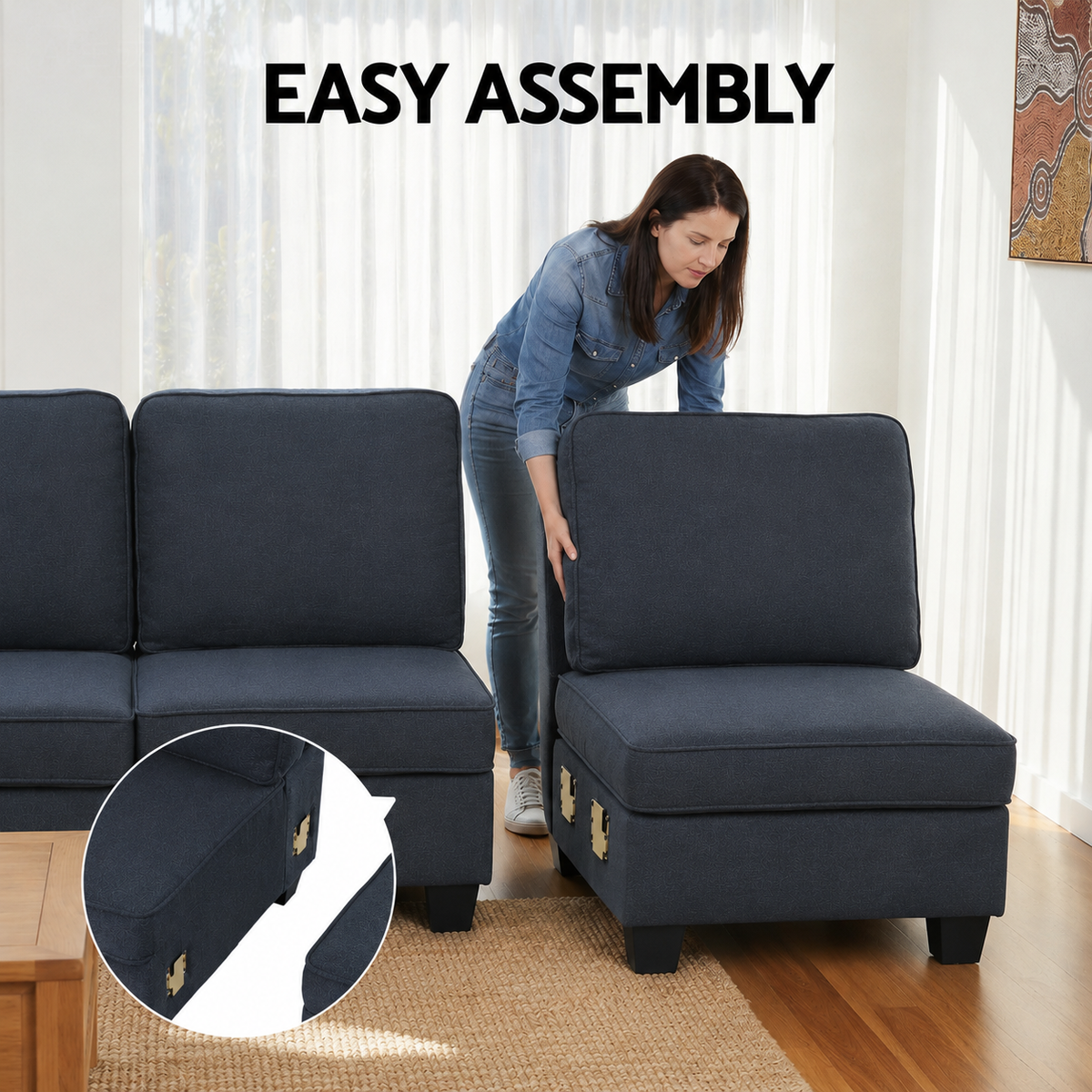 Modular Sofa – 4-Seater, Dark Grey