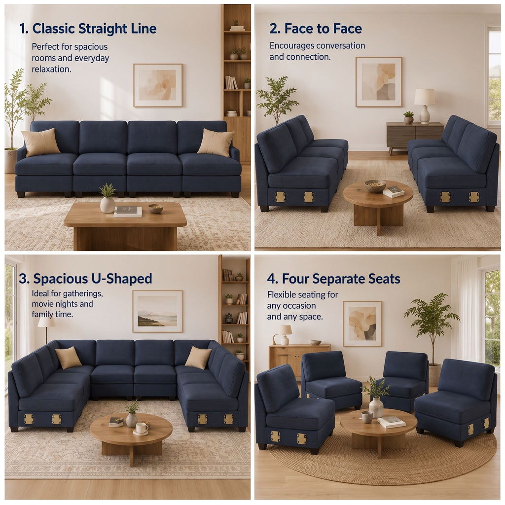 Modular Sofa – 4-Seater, Dark Grey
