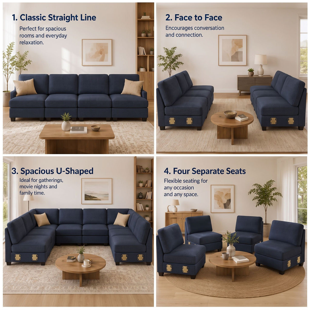 Modular Sofa – 4-Seater, Dark Grey