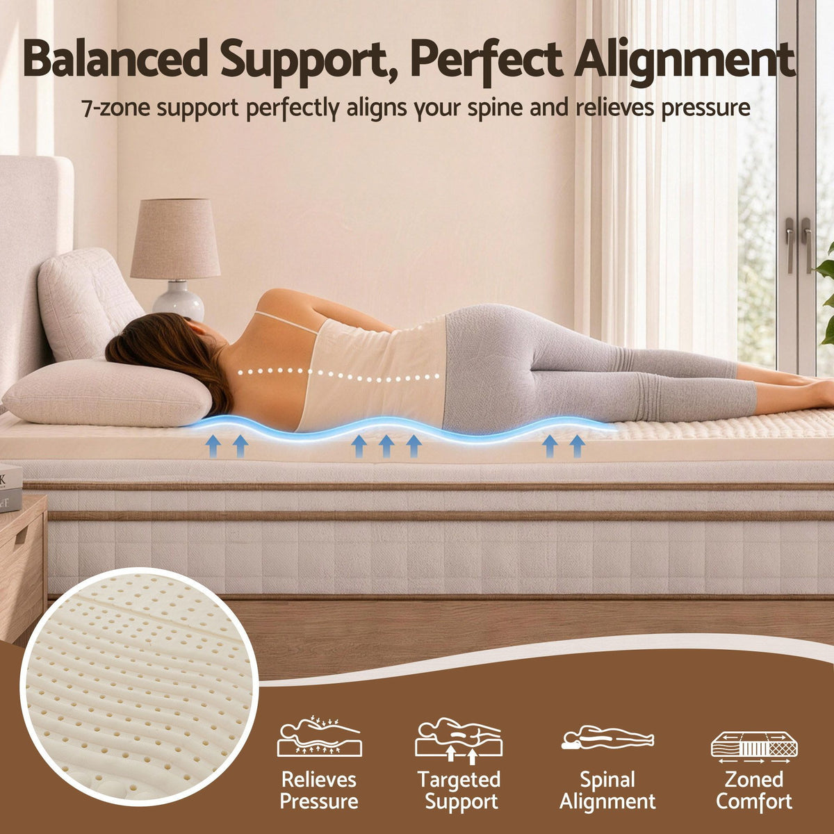 Mattress Topper – Seven-Zone Latex, Double, 5 cm