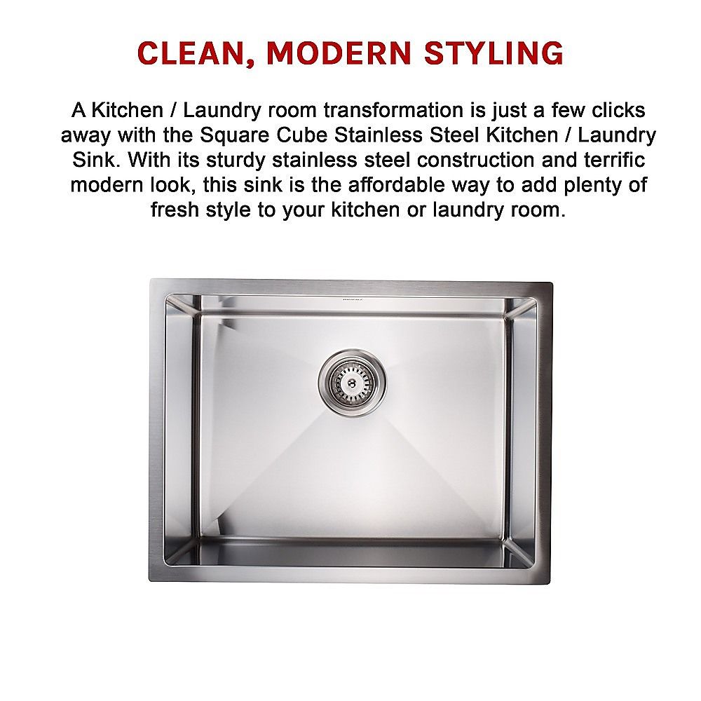 Kitchen & Laundry Sink – Stainless Steel, 600 × 450 mm