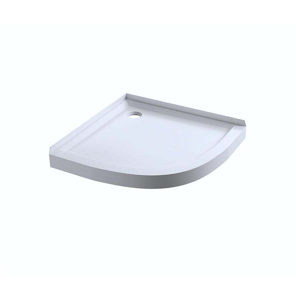 Shower Screen & Base – Curved, Black, 90 × 90 cm