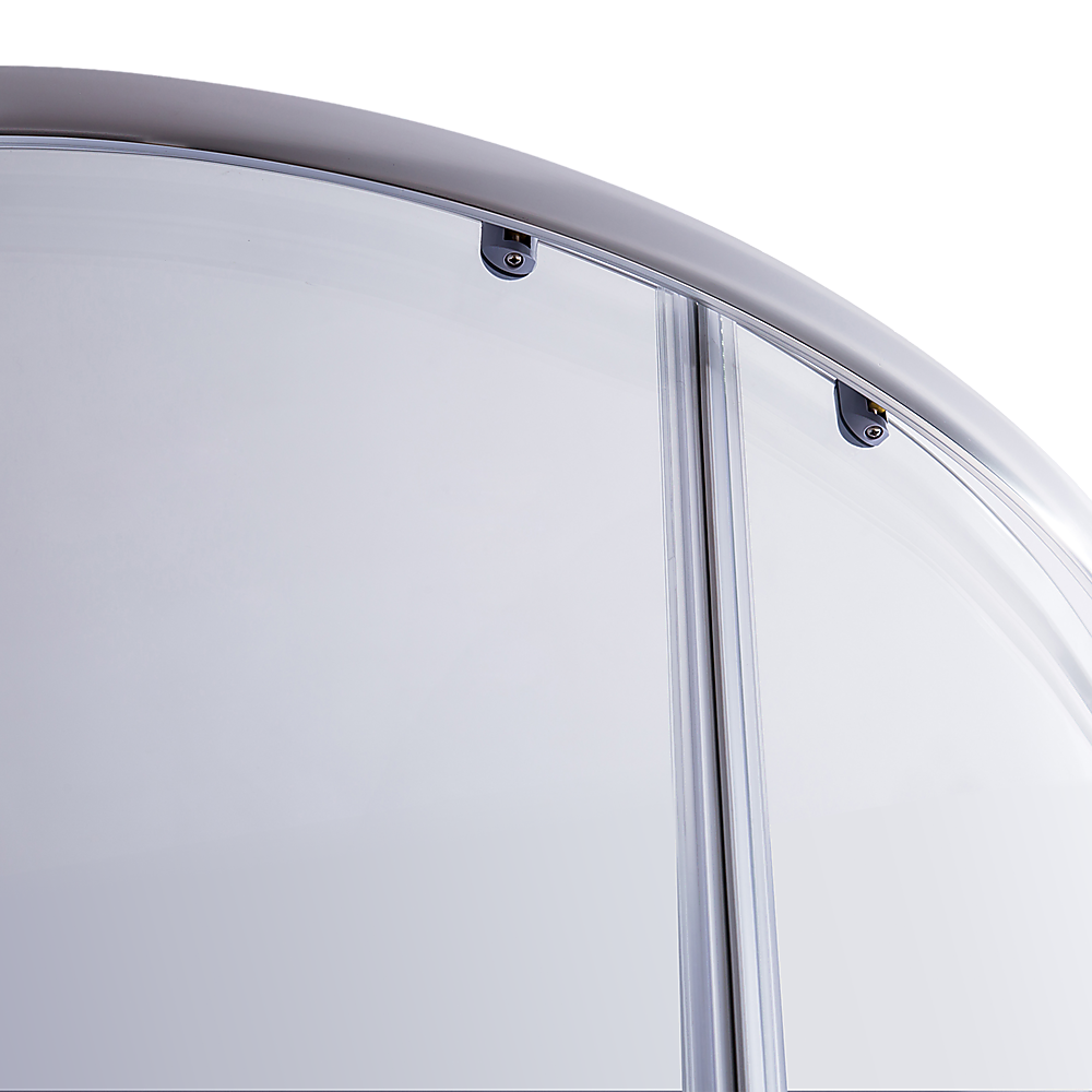 Shower Screen & Base – Curved, Chrome, 90 × 90 cm