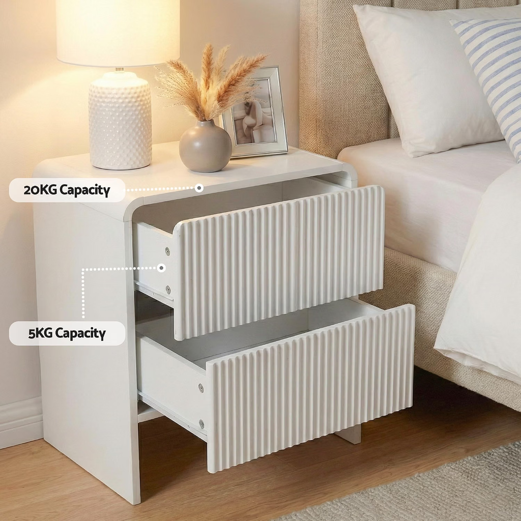 Bed Frame with 2 Bedside Tables – Double, Wood