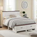 Queen Bed Frame with 2 Storage Drawers – White